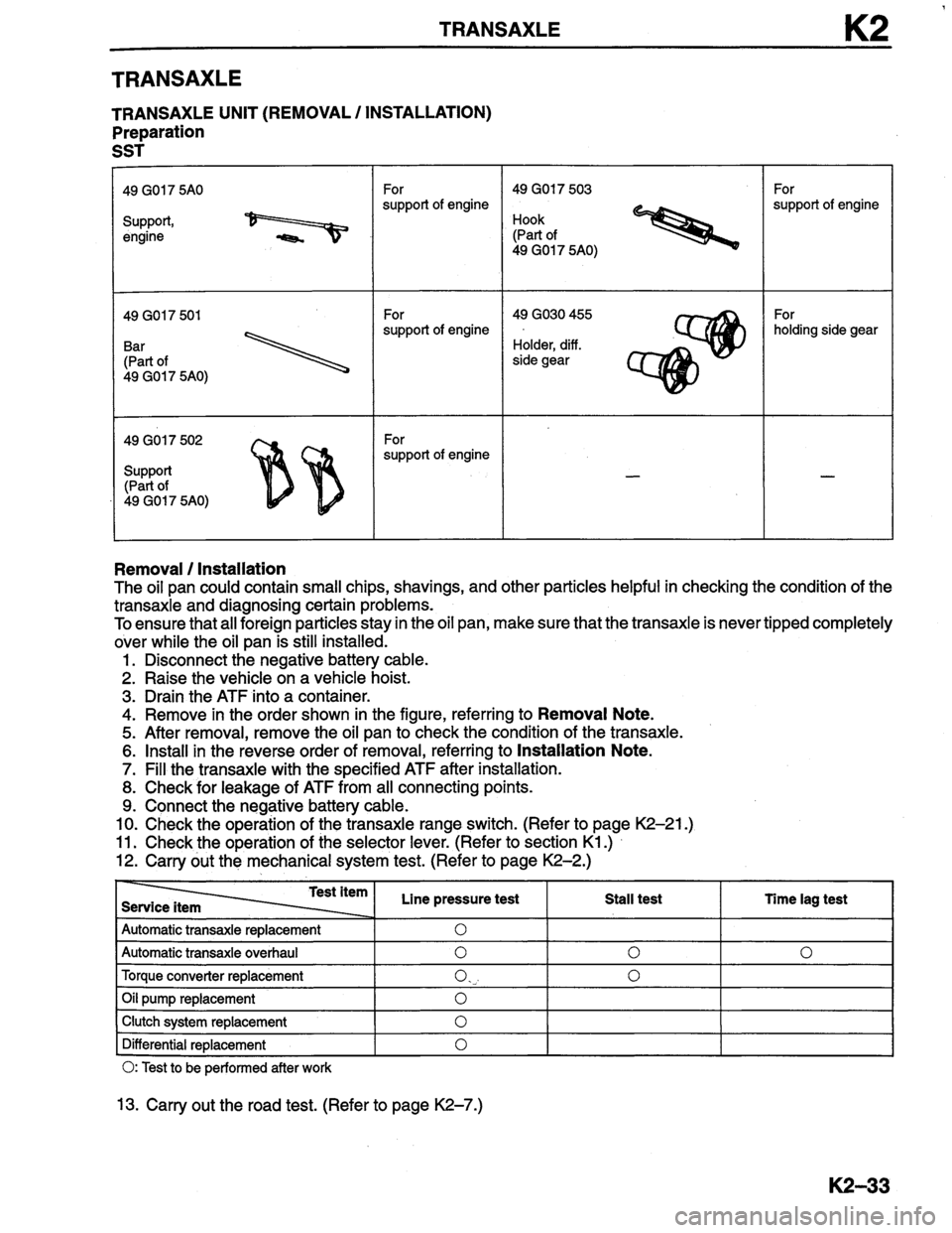 MAZDA MILLENIA 1996  Workshop Manual 