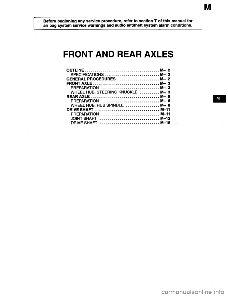 MAZDA MILLENIA 1996  Workshop Manual 