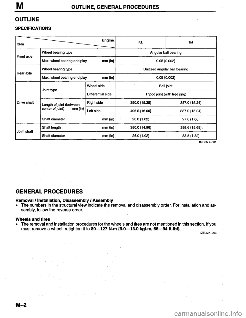MAZDA MILLENIA 1996  Workshop Manual 