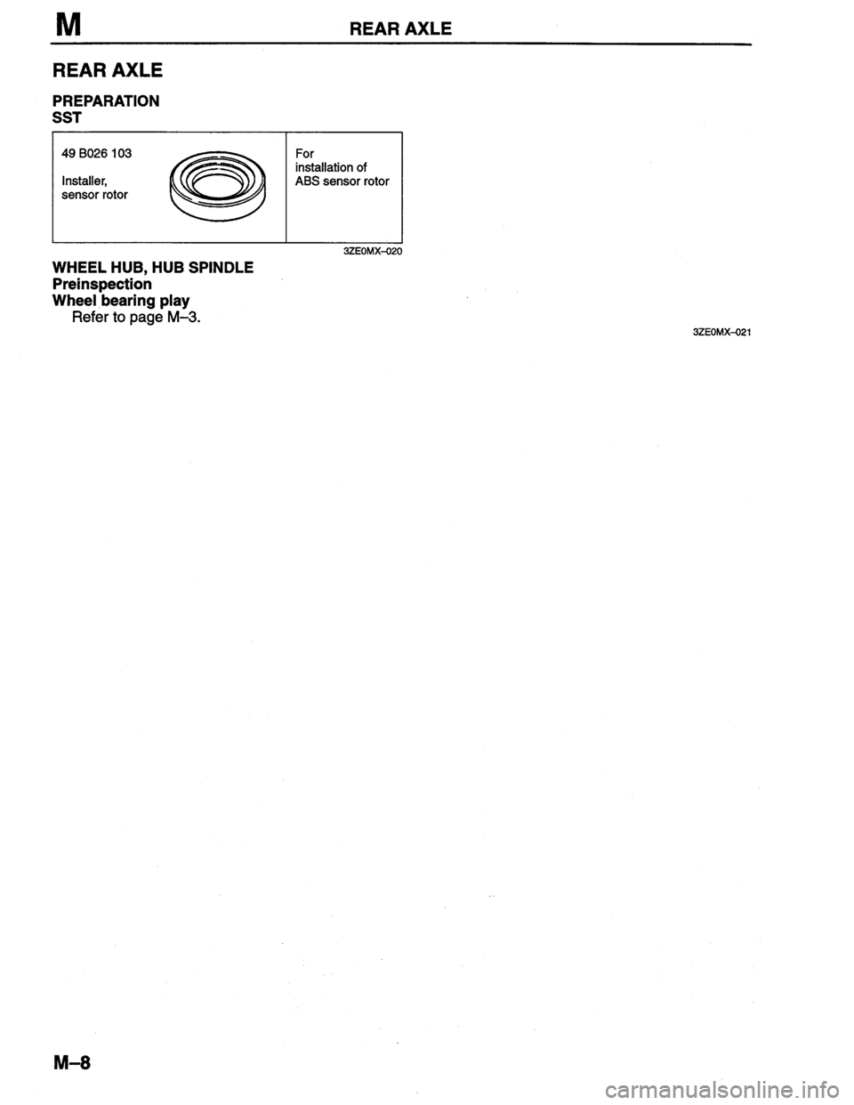 MAZDA MILLENIA 1996  Workshop Manual 