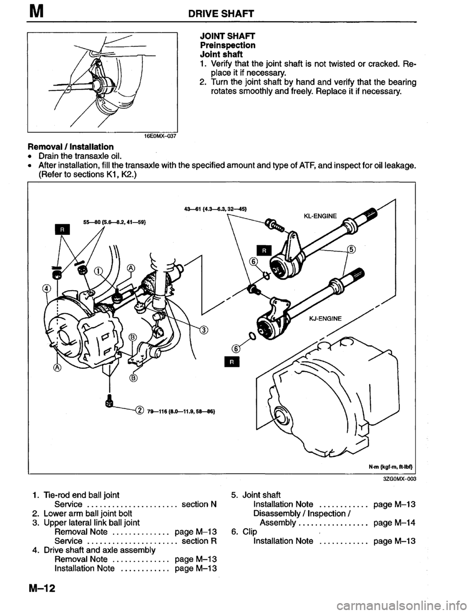 MAZDA MILLENIA 1996  Workshop Manual 