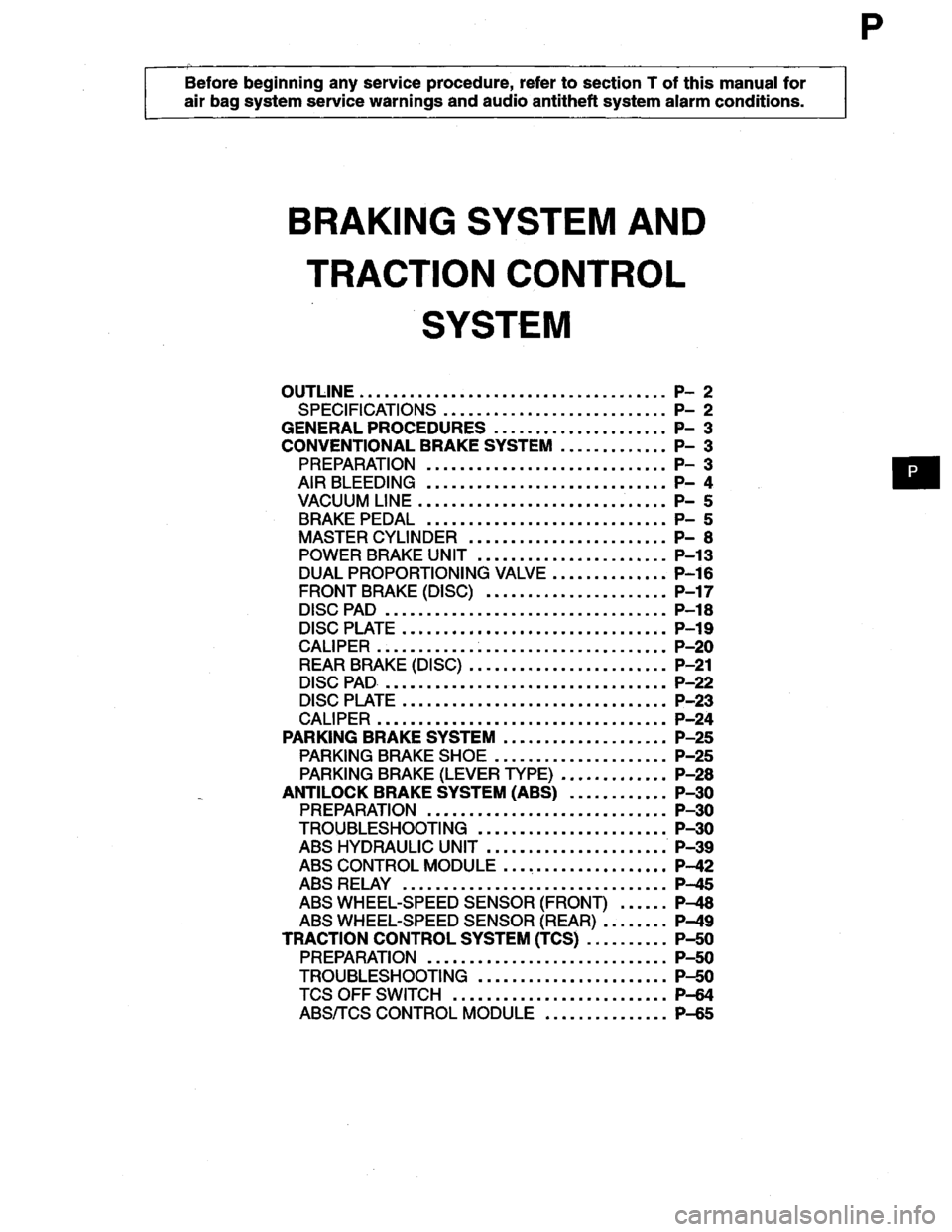 MAZDA MILLENIA 1996  Workshop Manual 
