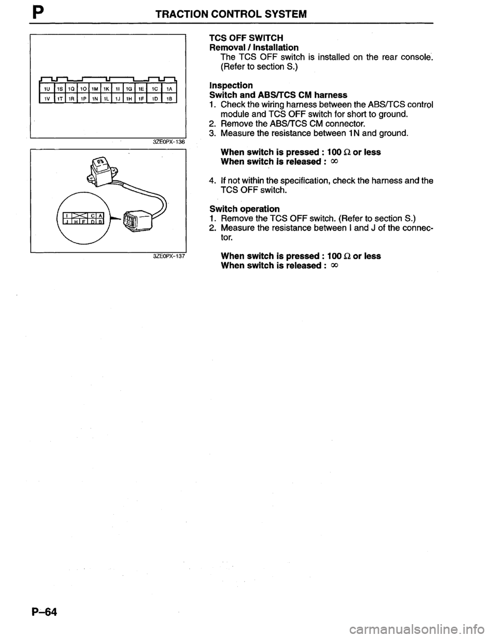 MAZDA MILLENIA 1996  Workshop Manual 