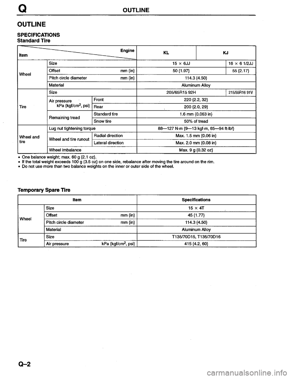 MAZDA MILLENIA 1996  Workshop Manual 