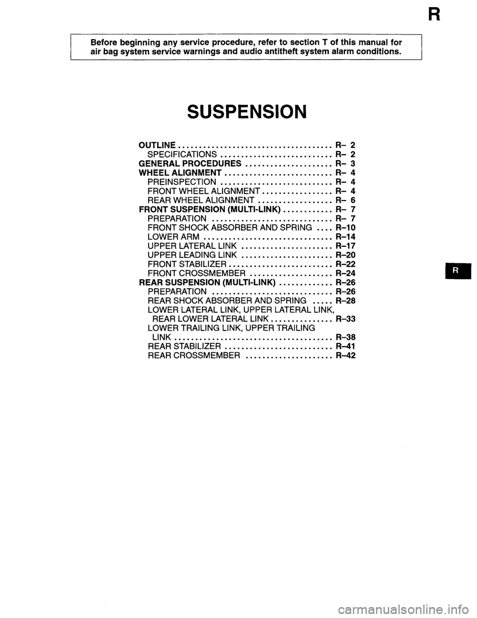MAZDA MILLENIA 1996  Workshop Manual 