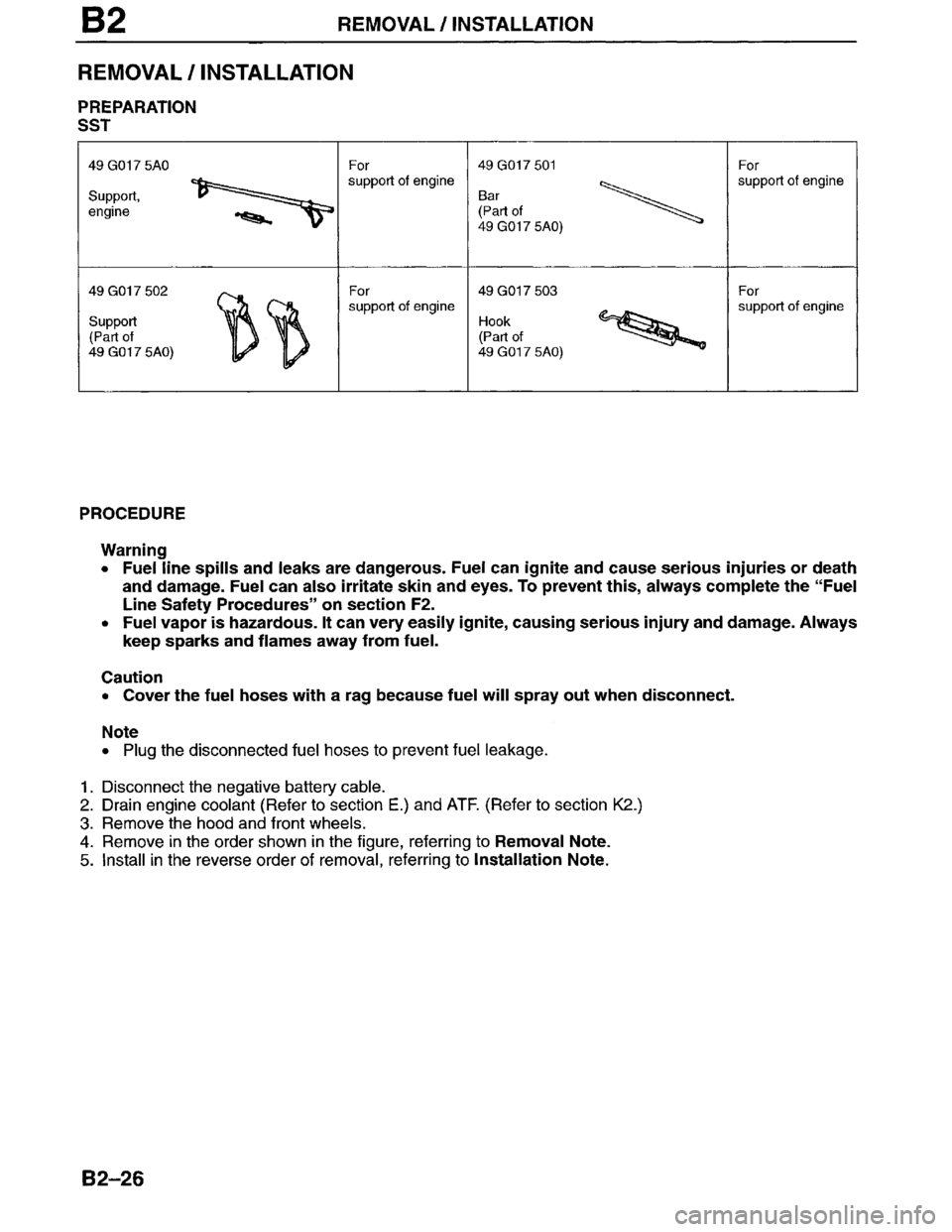 MAZDA MILLENIA 1996  Workshop Manual 