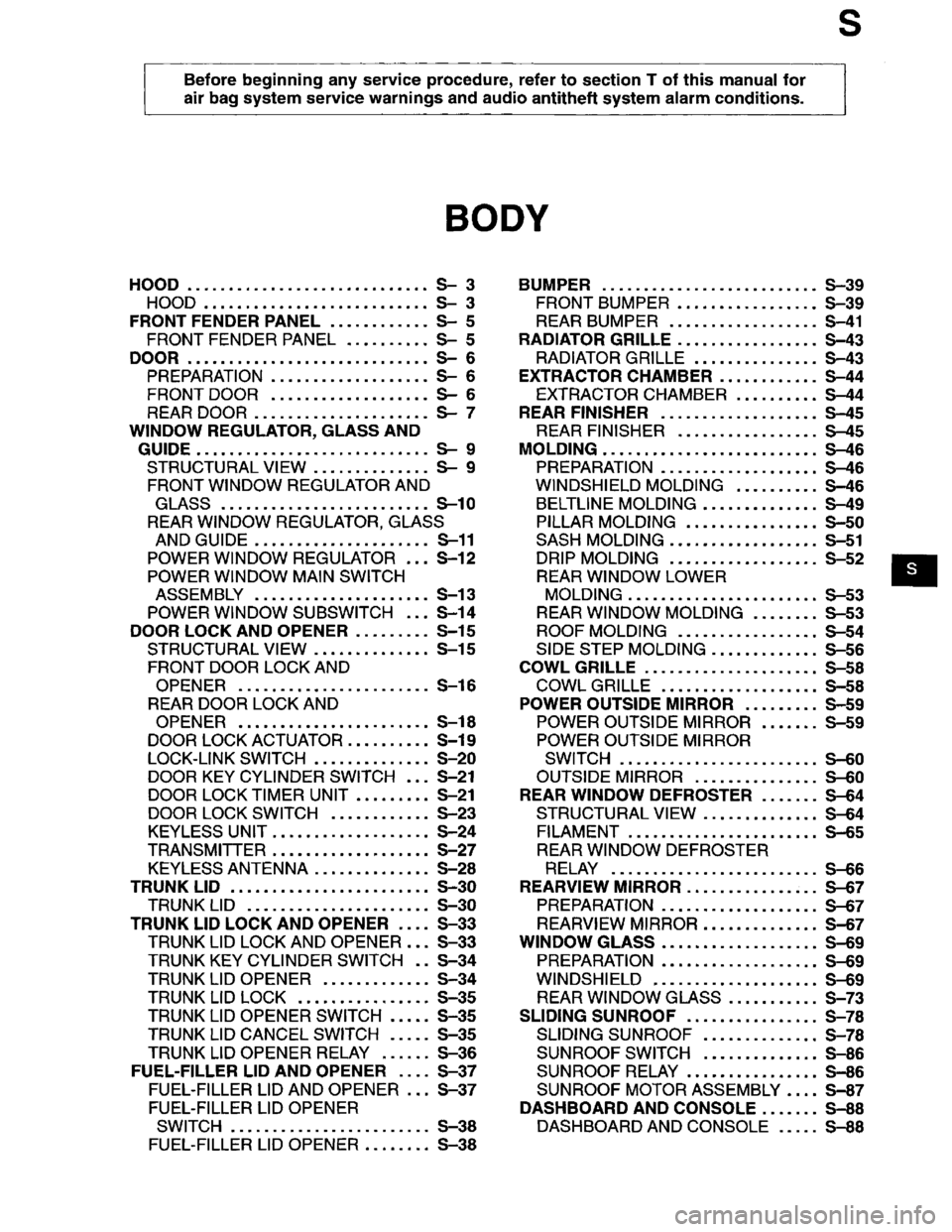 MAZDA MILLENIA 1996  Workshop Manual 