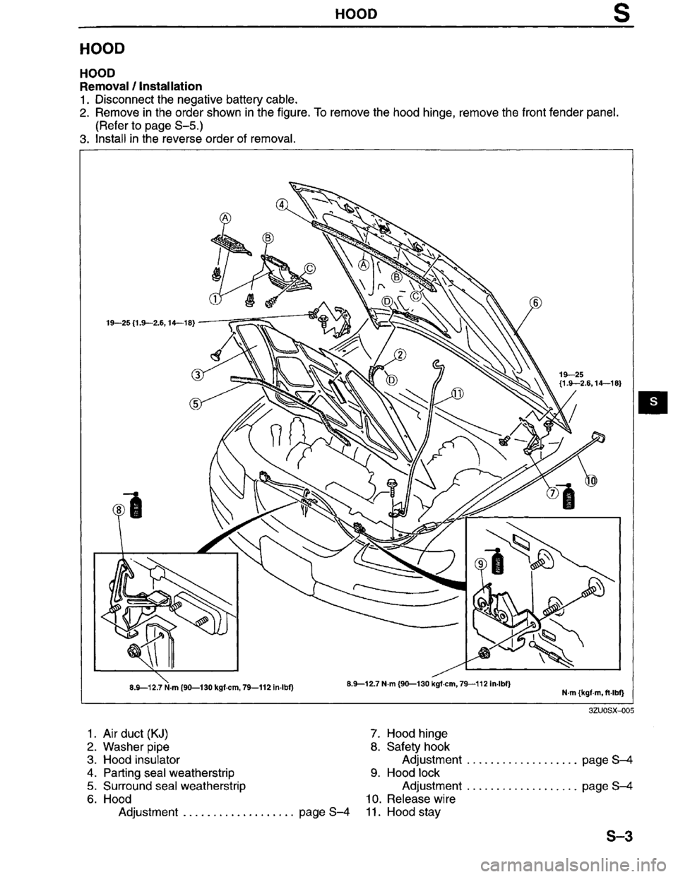 MAZDA MILLENIA 1996  Workshop Manual 