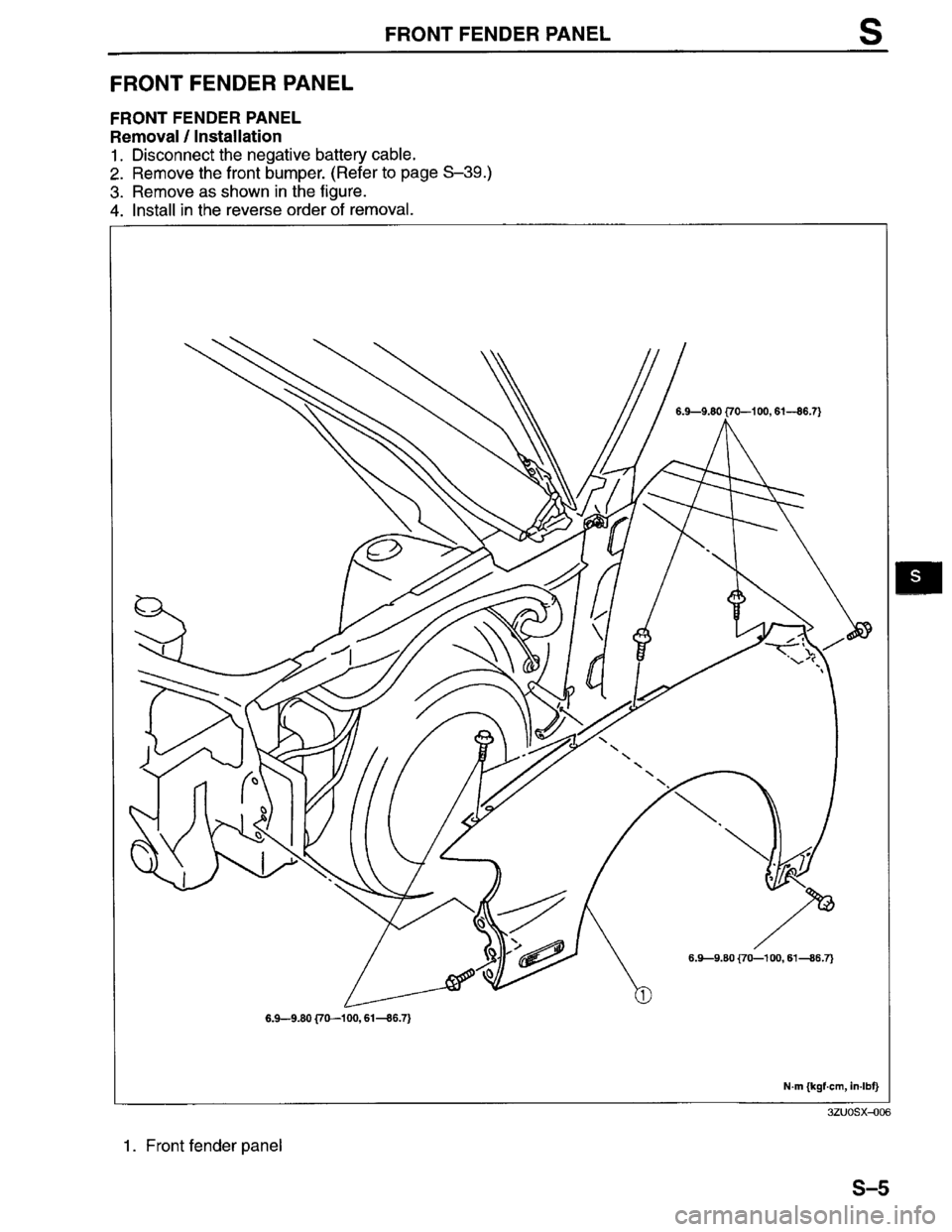 MAZDA MILLENIA 1996  Workshop Manual 