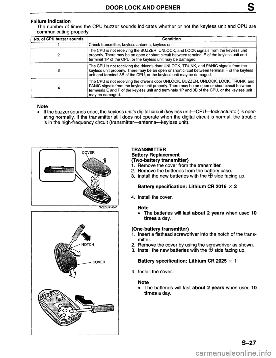 MAZDA MILLENIA 1996  Workshop Manual 