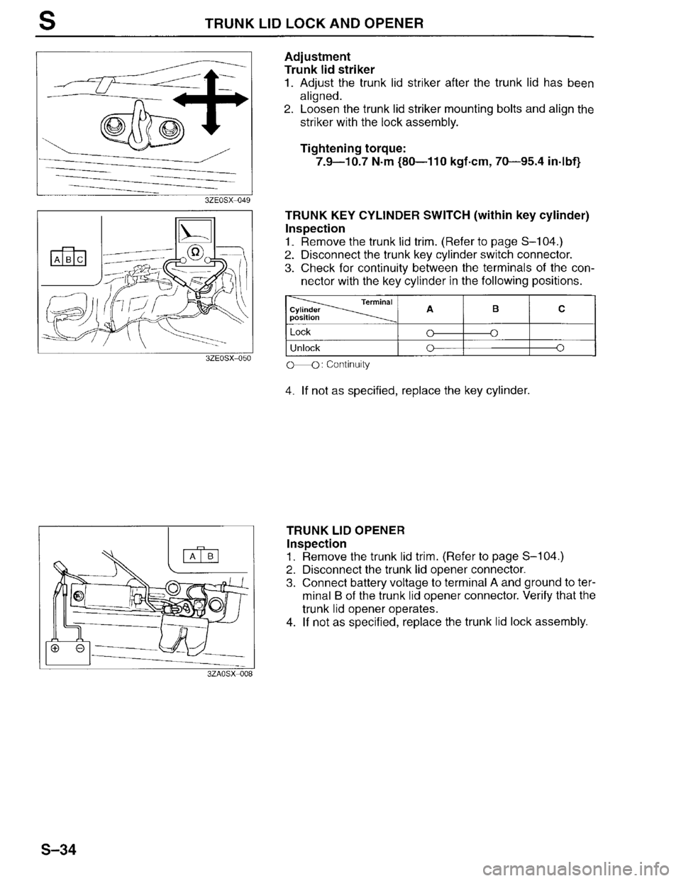 MAZDA MILLENIA 1996  Workshop Manual 