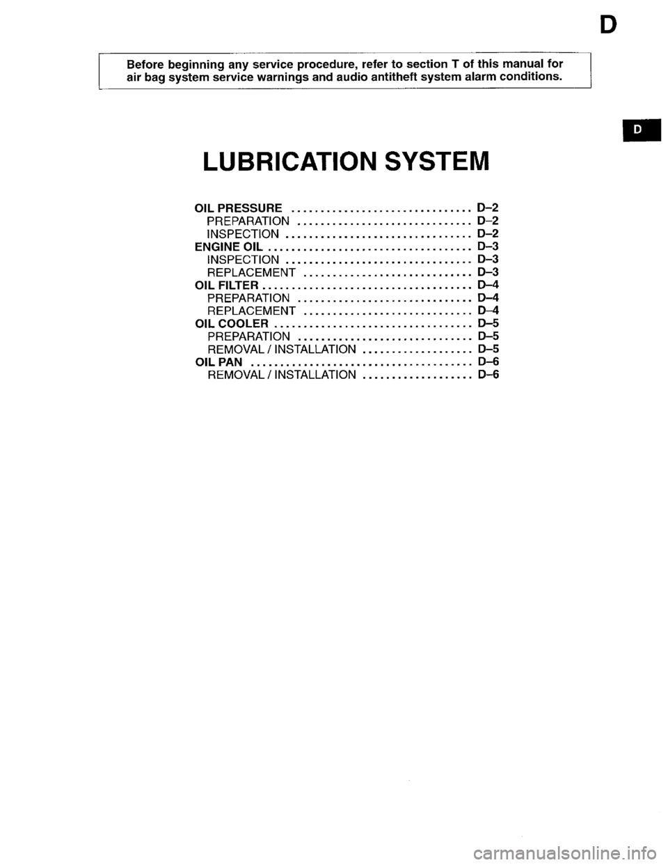 MAZDA MILLENIA 1996  Workshop Manual 