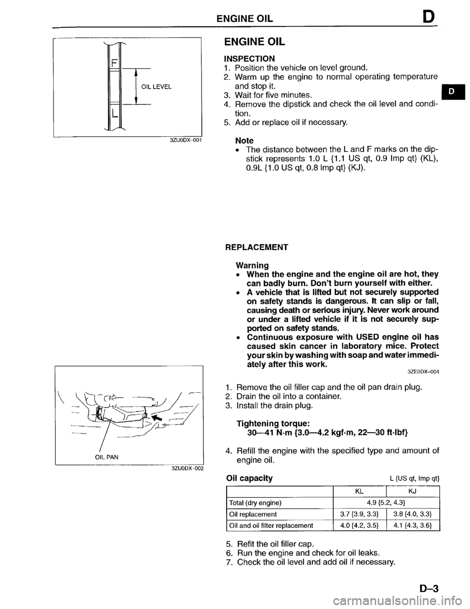 MAZDA MILLENIA 1996  Workshop Manual 