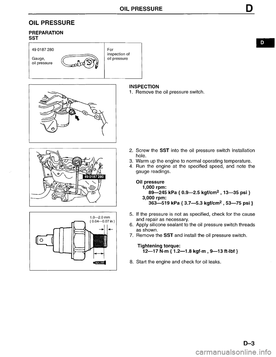 MAZDA MPV 1996  Workshop Manual 