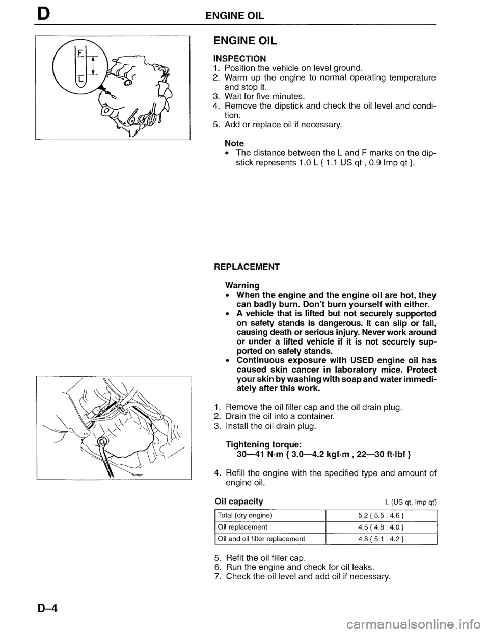 MAZDA MPV 1996  Workshop Manual 