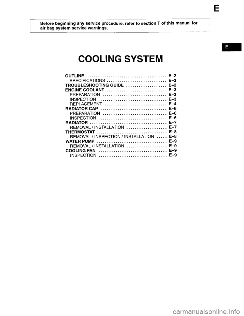 MAZDA MPV 1996  Workshop Manual 