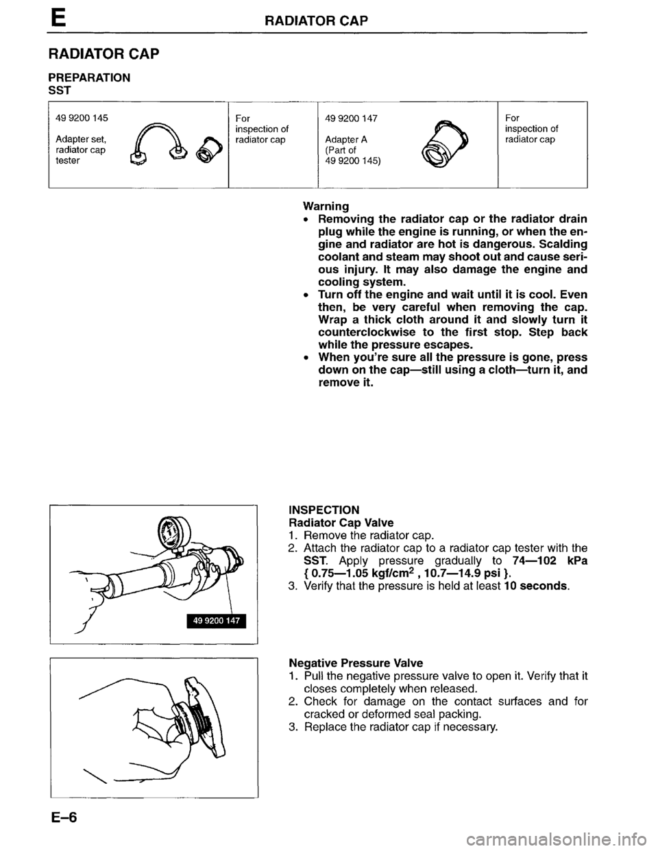 MAZDA MPV 1996  Workshop Manual 