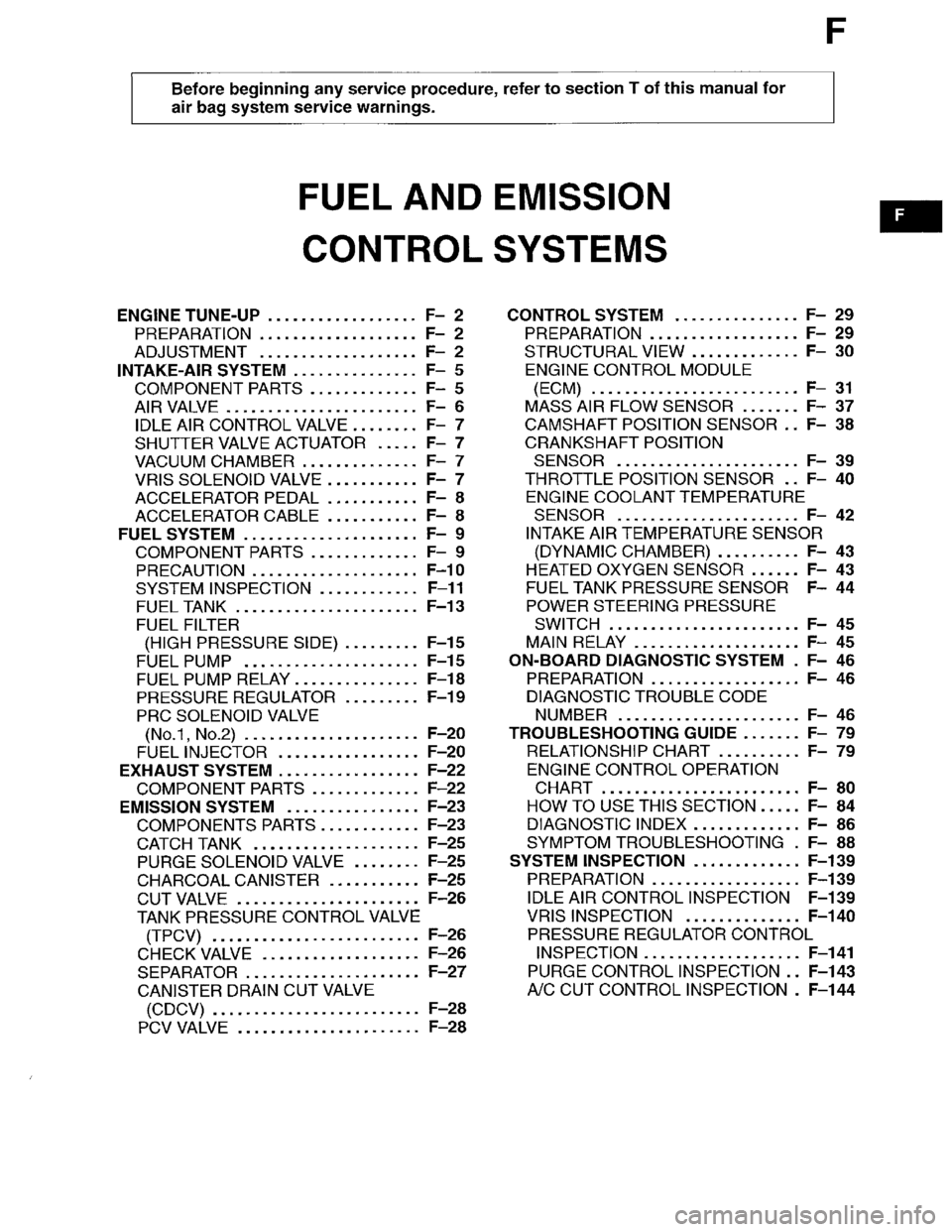MAZDA MPV 1996  Workshop Manual 