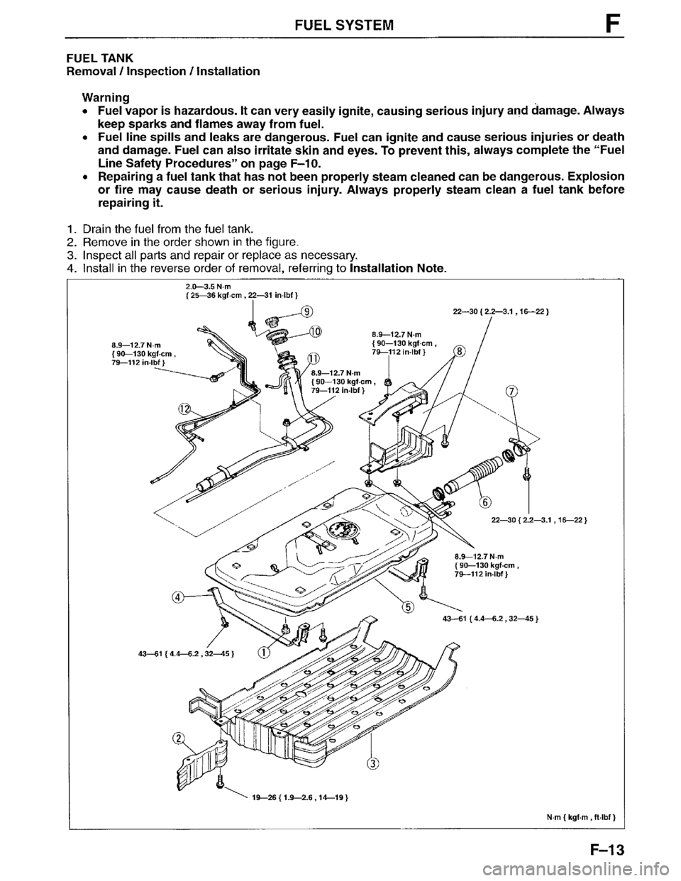 MAZDA MPV 1996  Workshop Manual 