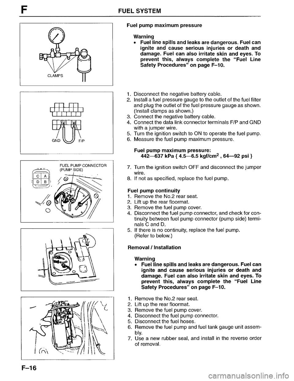 MAZDA MPV 1996  Workshop Manual 