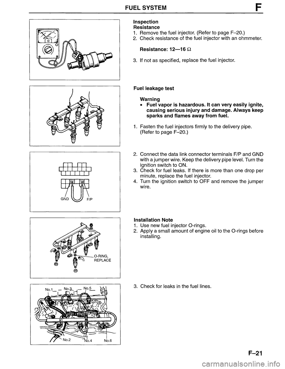 MAZDA MPV 1996  Workshop Manual 