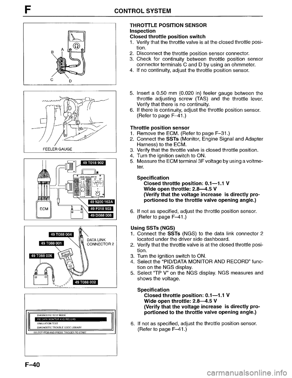 MAZDA MPV 1996  Workshop Manual 