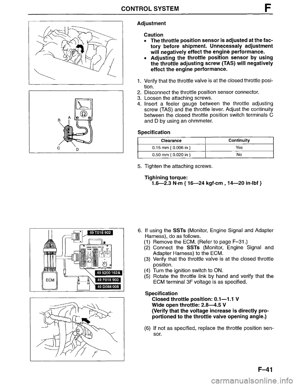 MAZDA MPV 1996  Workshop Manual 