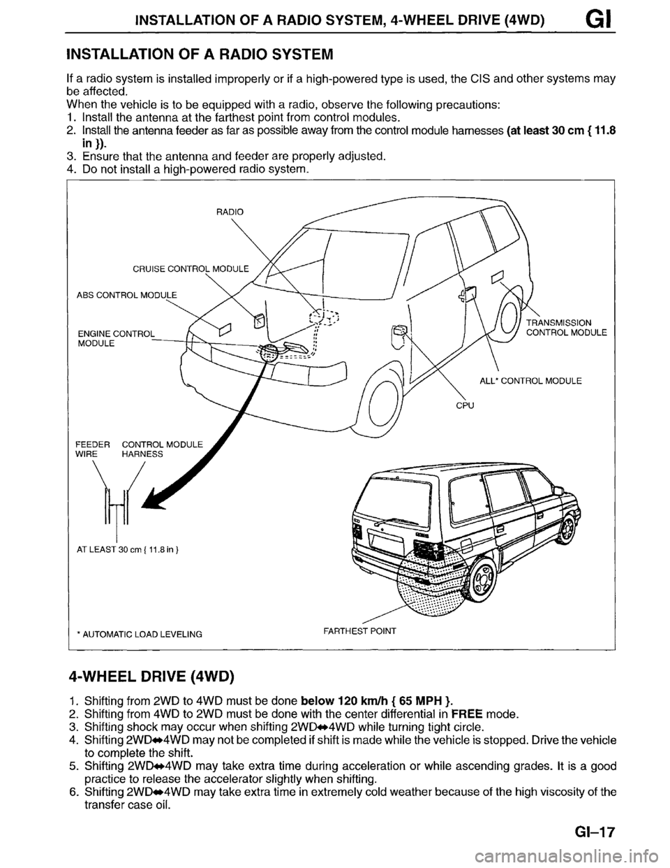 MAZDA MPV 1996  Workshop Manual 