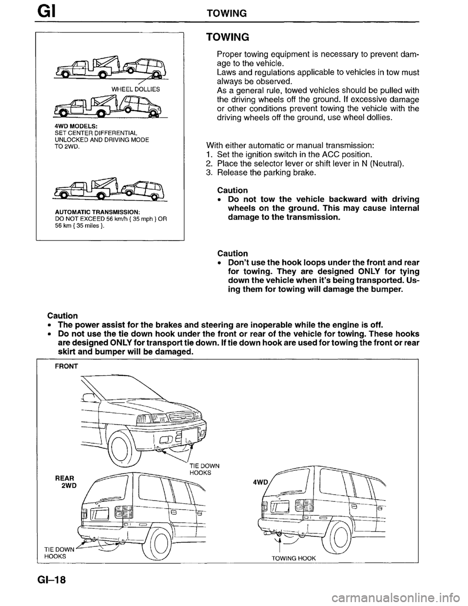 MAZDA MPV 1996  Workshop Manual 