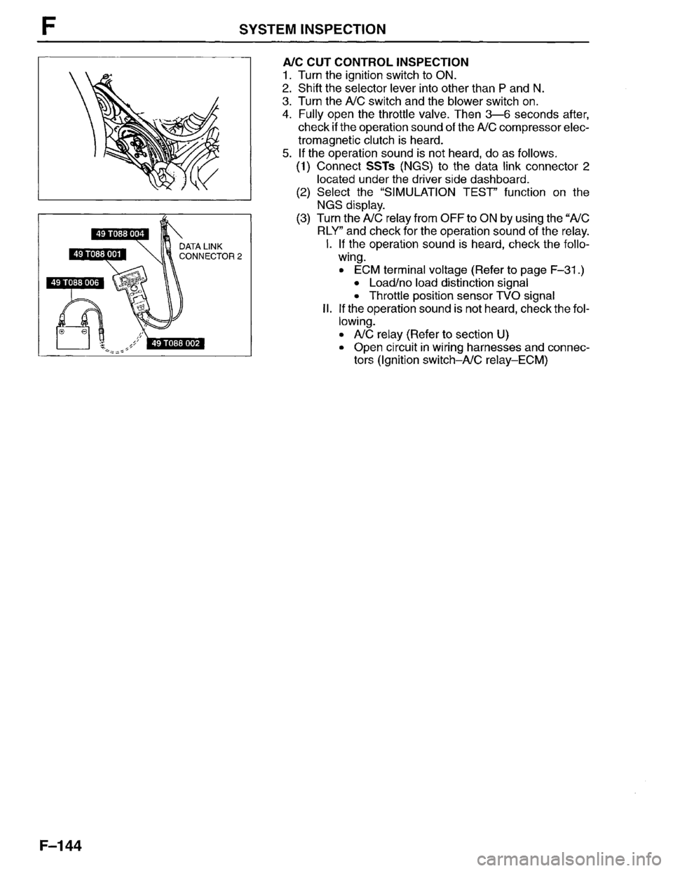MAZDA MPV 1996  Workshop Manual 