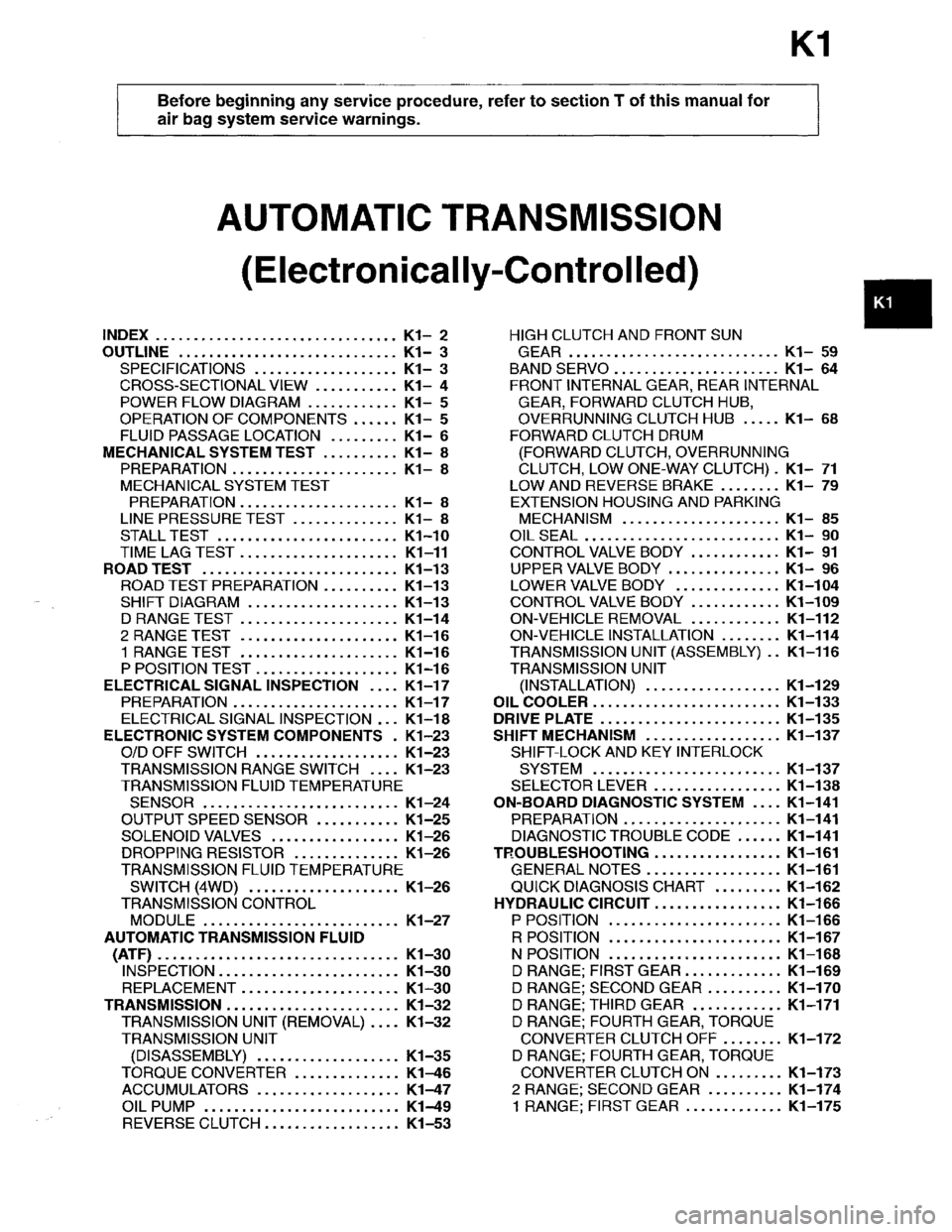 MAZDA MPV 1996  Workshop Manual 