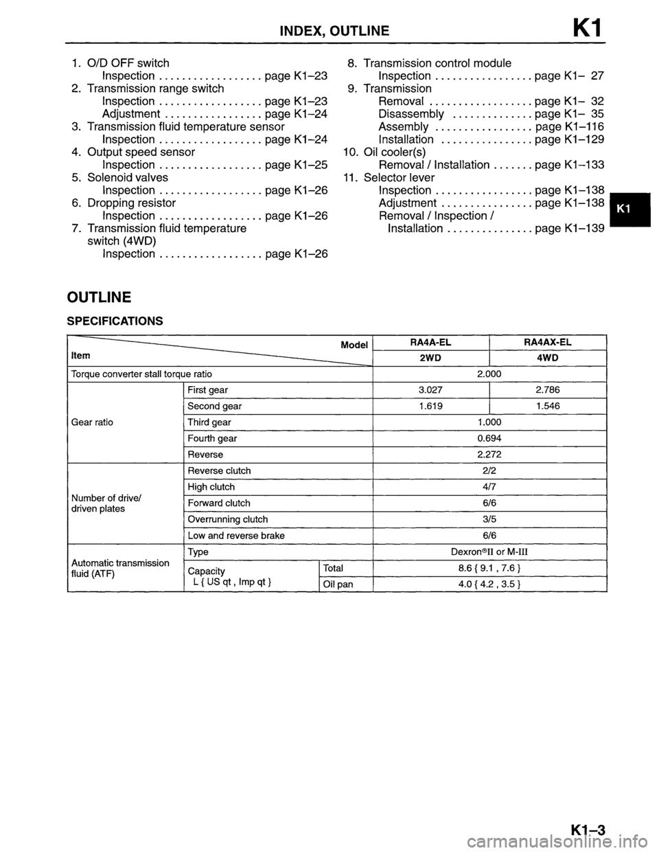 MAZDA MPV 1996  Workshop Manual 