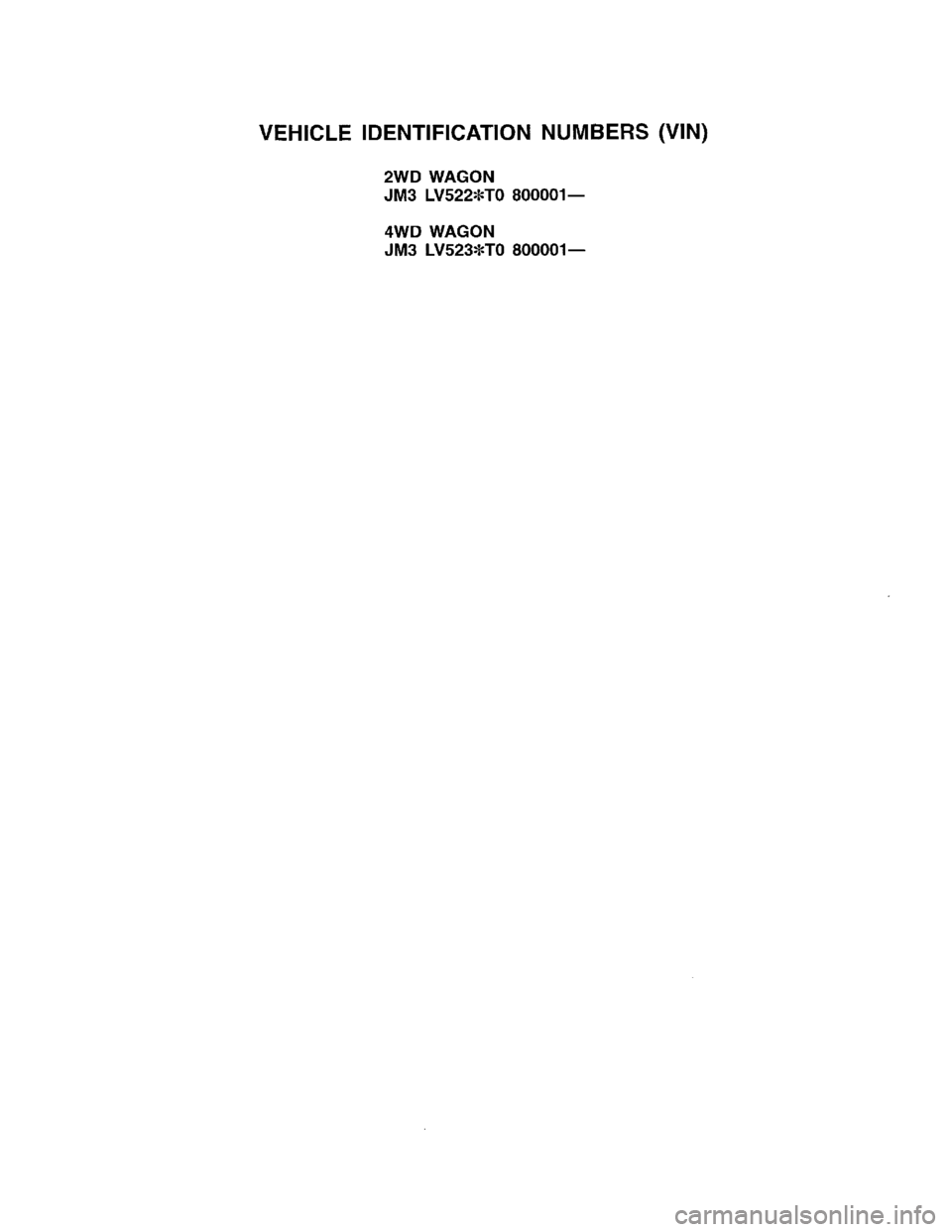 MAZDA MPV 1996  Workshop Manual 