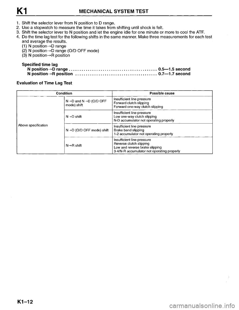 MAZDA MPV 1996  Workshop Manual 