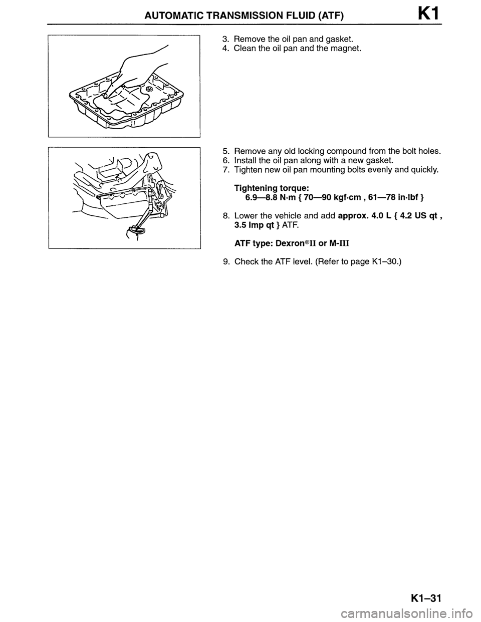 MAZDA MPV 1996  Workshop Manual 