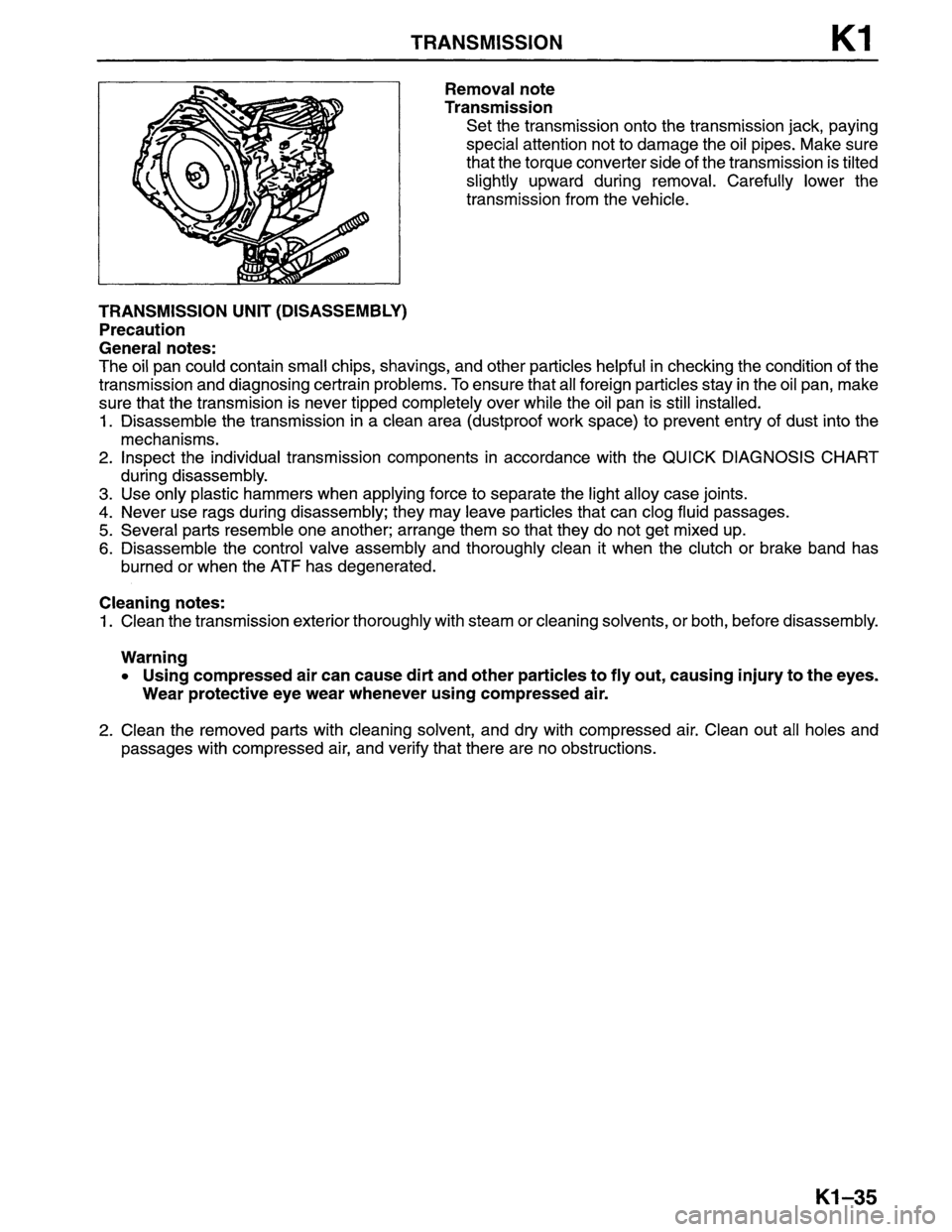 MAZDA MPV 1996  Workshop Manual 