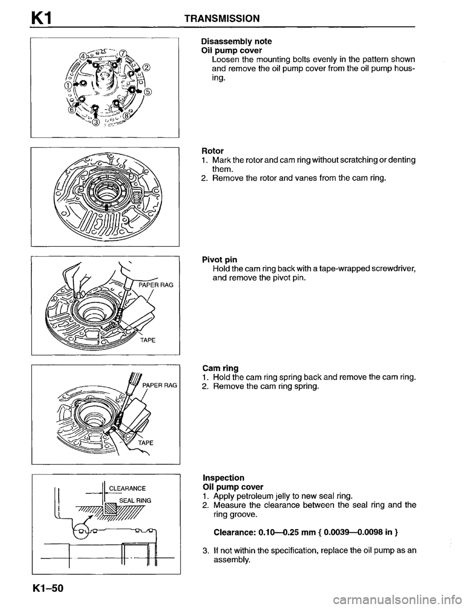 MAZDA MPV 1996  Workshop Manual 