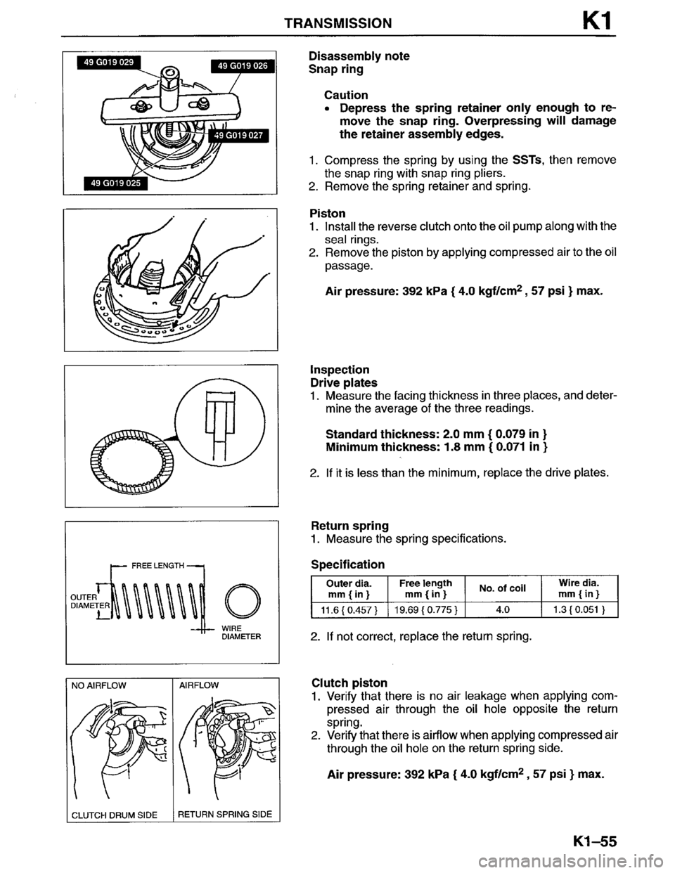 MAZDA MPV 1996  Workshop Manual 