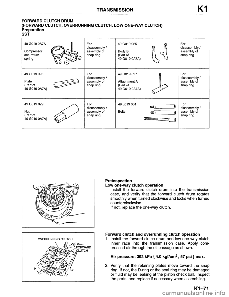 MAZDA MPV 1996  Workshop Manual 
