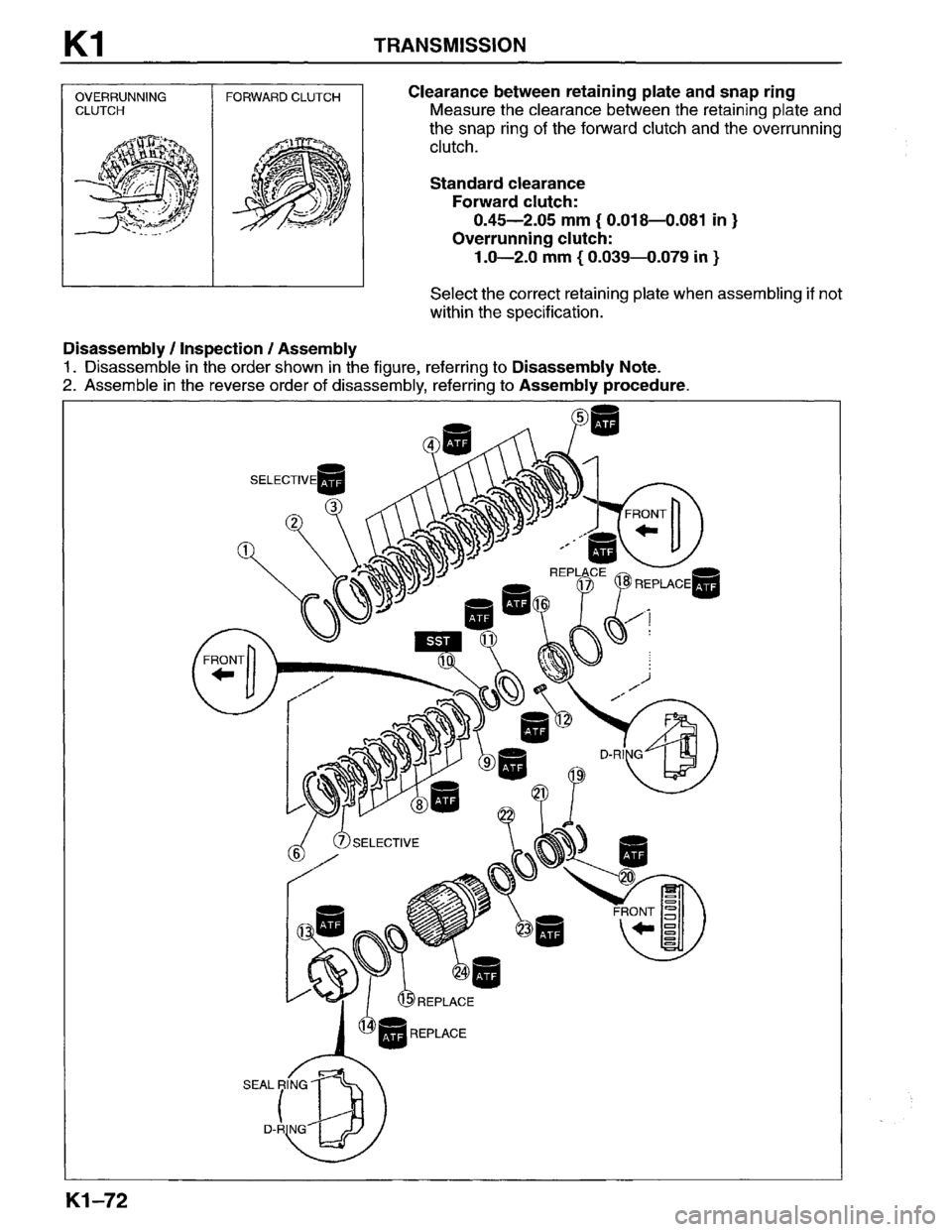 MAZDA MPV 1996  Workshop Manual 
