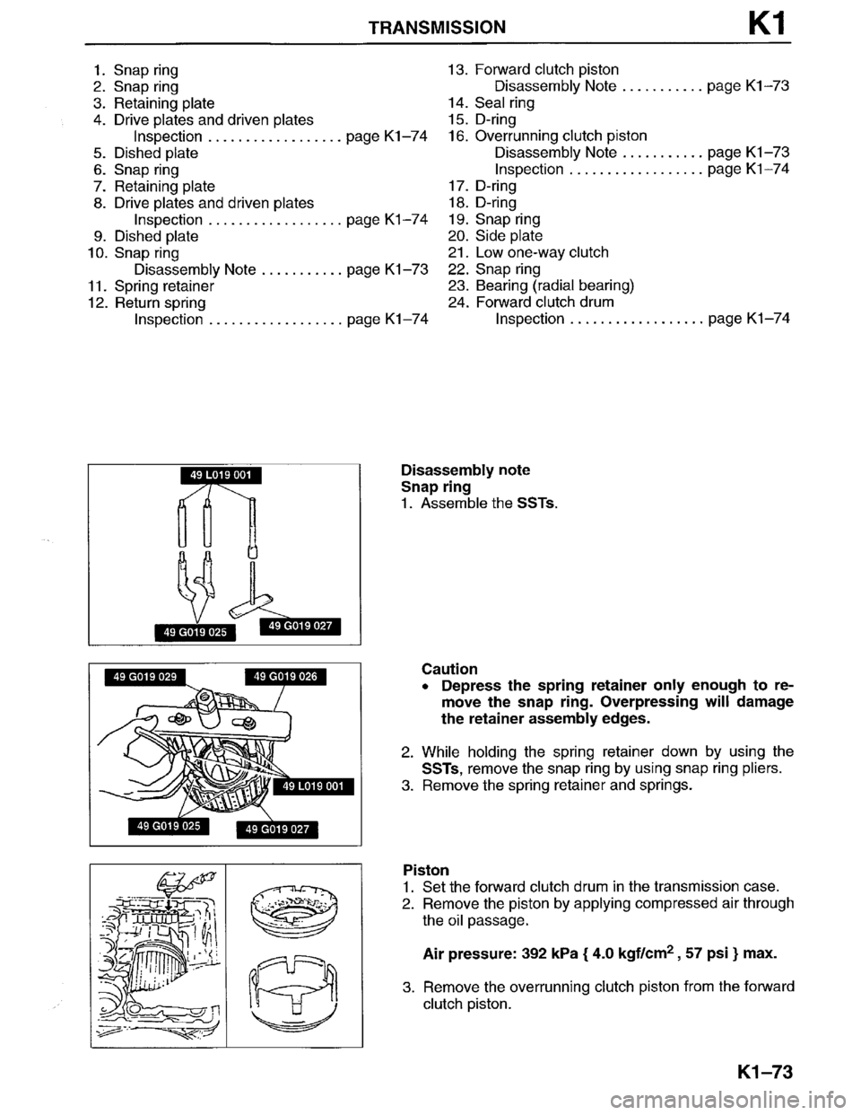 MAZDA MPV 1996  Workshop Manual 