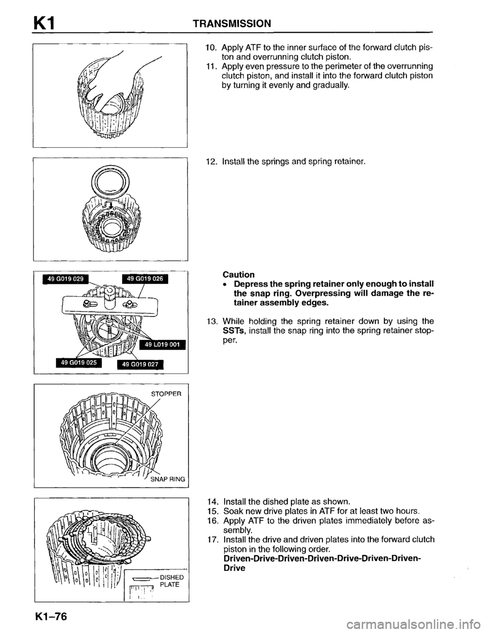 MAZDA MPV 1996  Workshop Manual 