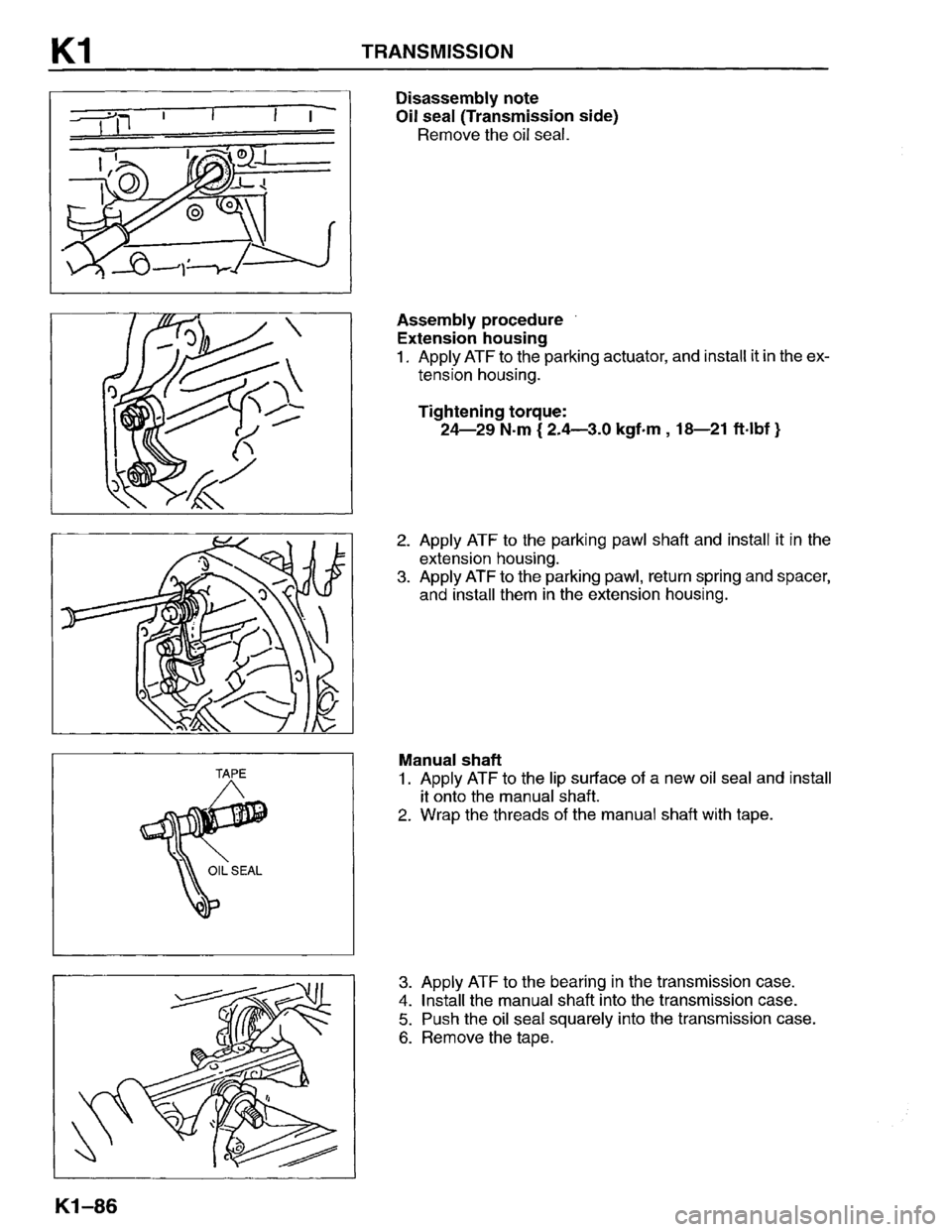 MAZDA MPV 1996  Workshop Manual 