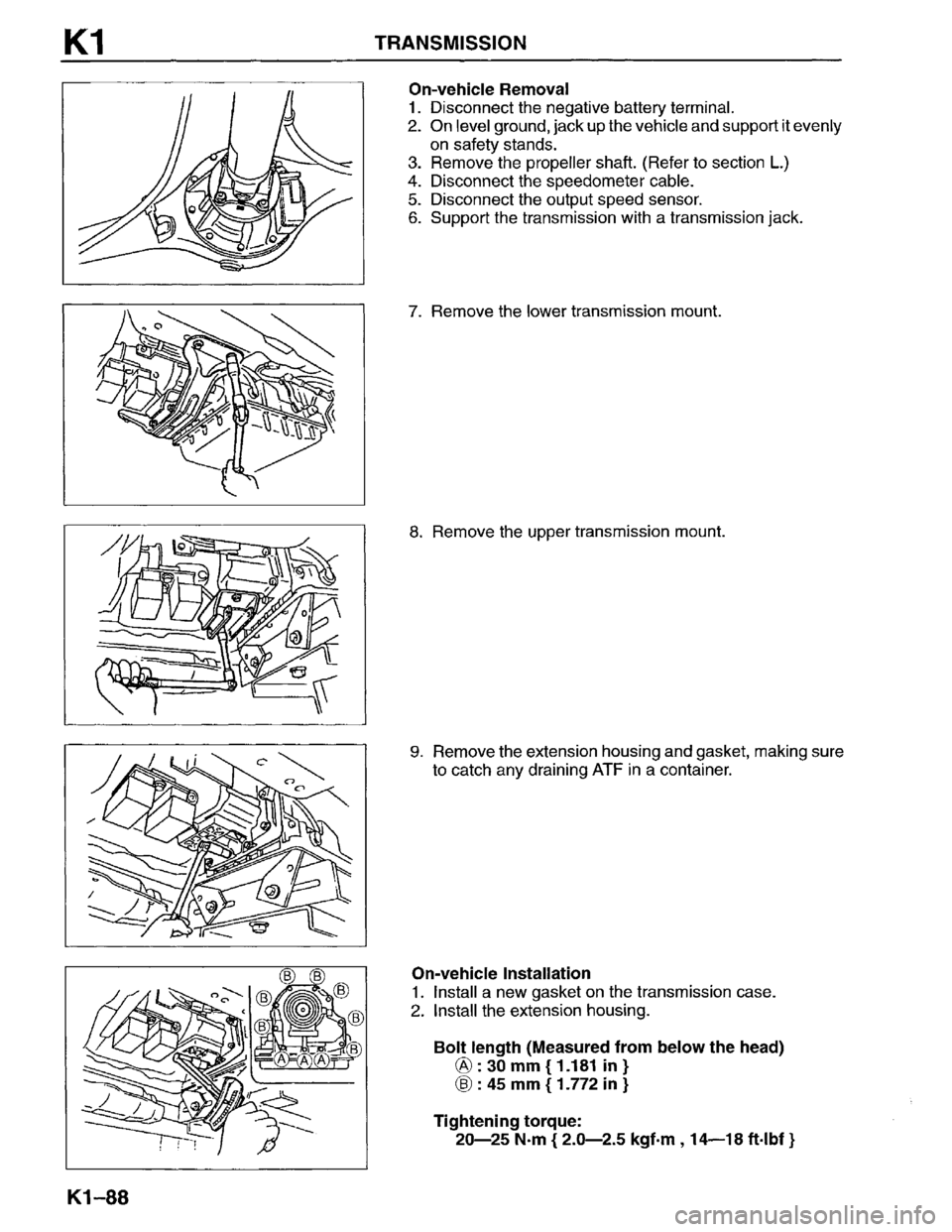 MAZDA MPV 1996  Workshop Manual 