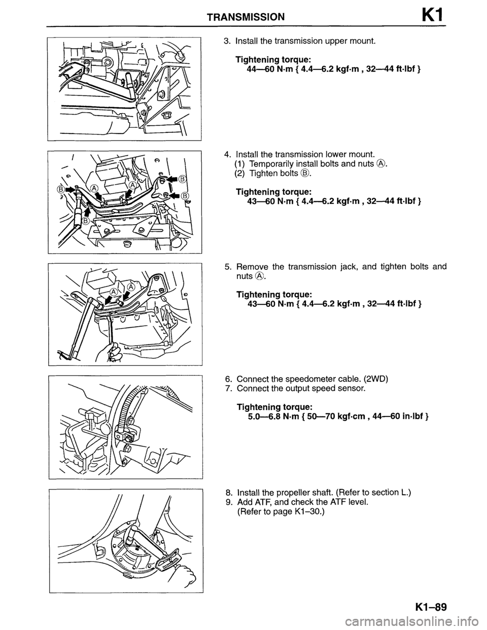 MAZDA MPV 1996  Workshop Manual 