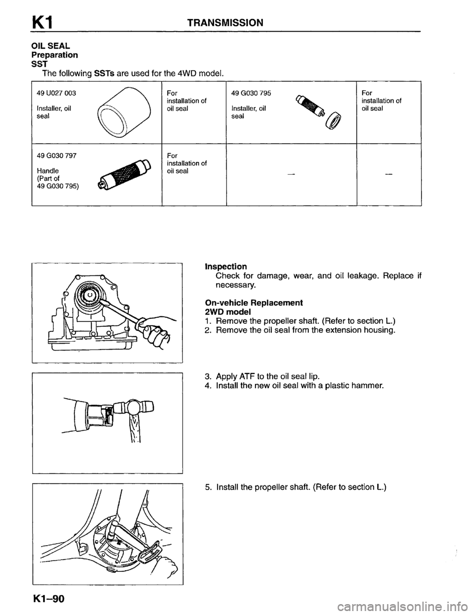 MAZDA MPV 1996  Workshop Manual 