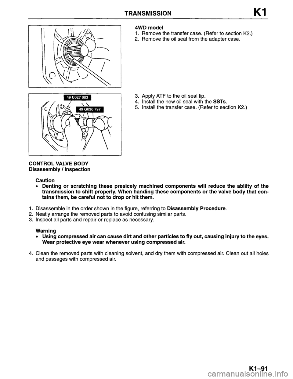 MAZDA MPV 1996  Workshop Manual 