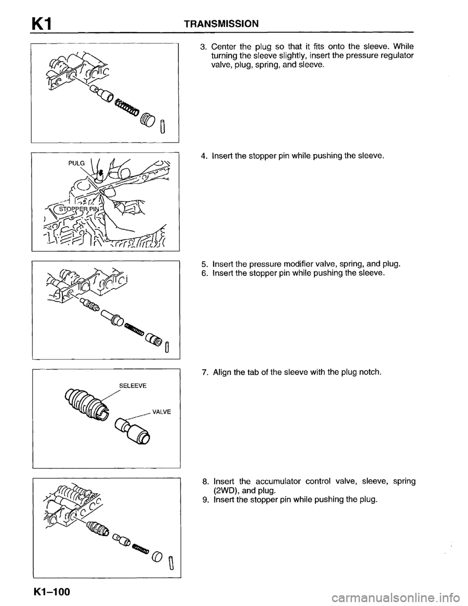 MAZDA MPV 1996  Workshop Manual 