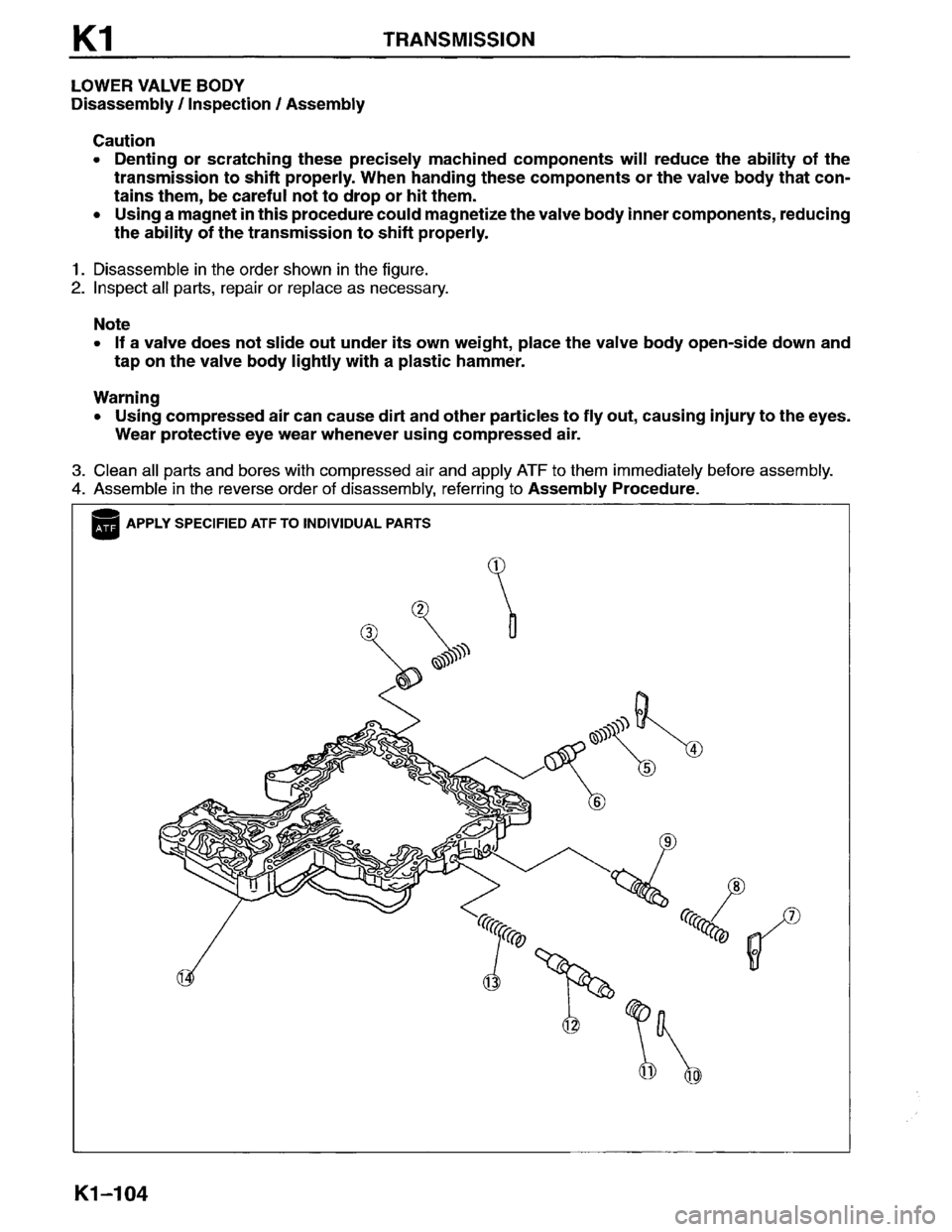 MAZDA MPV 1996  Workshop Manual 