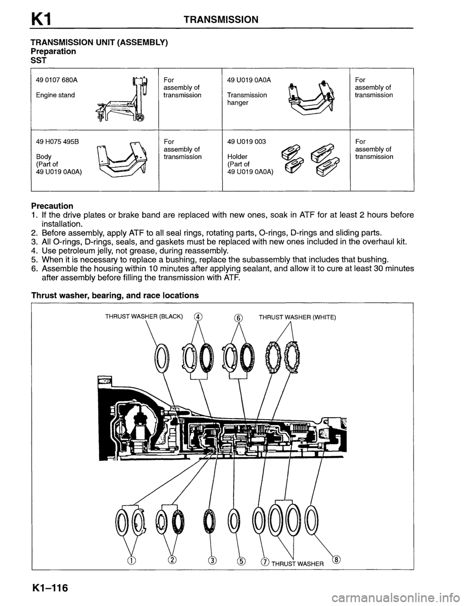 MAZDA MPV 1996  Workshop Manual 